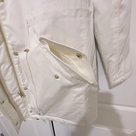 J.Crew Perfect Parka, NWOT ivory jacket with removable hood, size large - Picture 11 of 11
